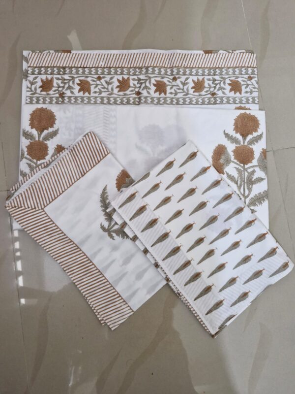 Queen Size -Block Printed Bedsheet 02-90 *108